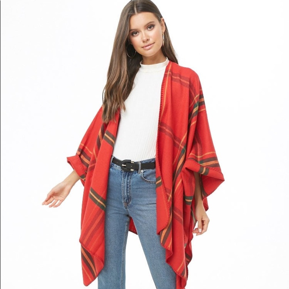 Plaid Flannel Red Shawl Scarf One Size Christmas